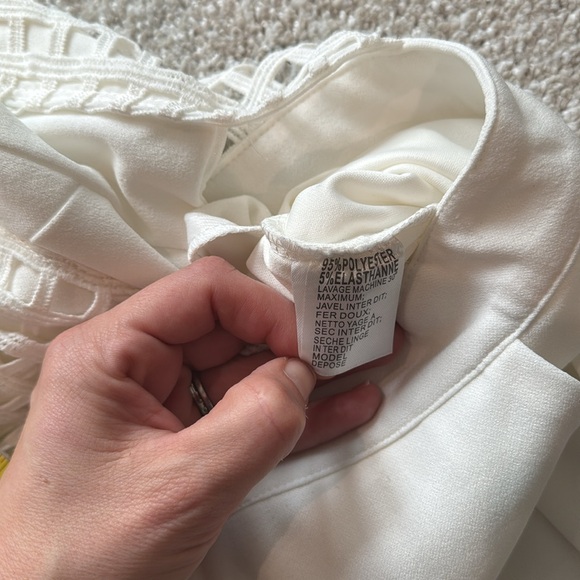 Cut out White Jumpsuit Mesh Bandeau Sexy - Picture 7 of 7